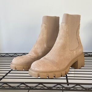 Steve Madden Beige Suede Ankle Booties